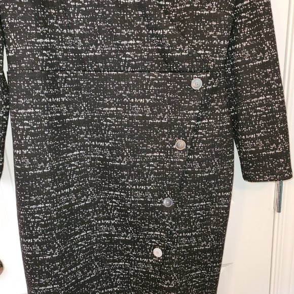 NWT Ann Taylor Heavy Knit Dress 14 Salt n Pepper - Picture 4 of 6